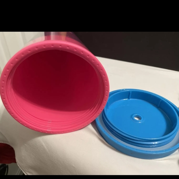 Starbucks Neon Pink Blue Venti Tumbler Cup 2014 24oz - Picture 2 of 3